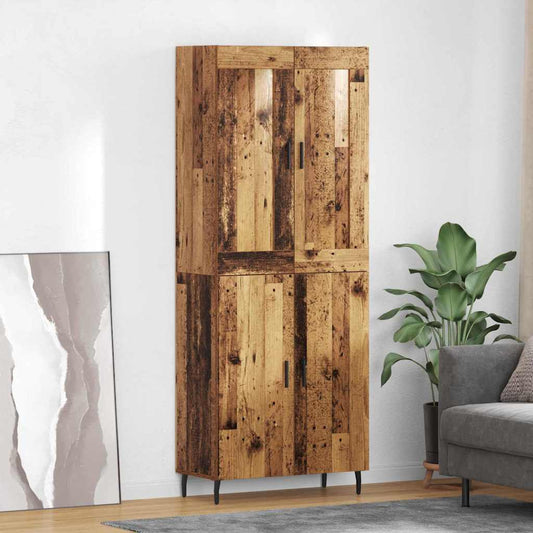 Vysoký Bufet 2 Ks Staré Dřevo 69,5 X 34 X 180 Cm