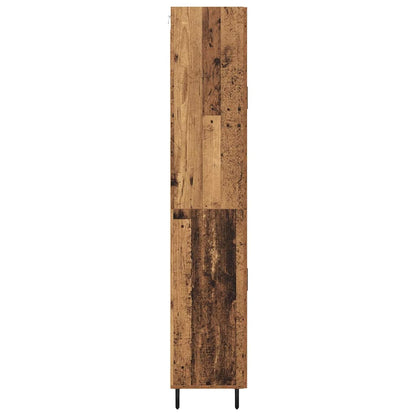 Vysoký Bufet 2 Ks Staré Dřevo 69,5 X 34 X 180 Cm