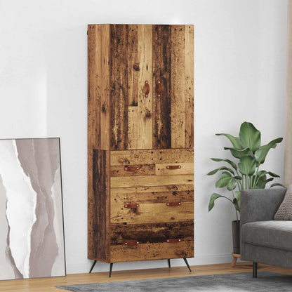 Vysoký Bufet Staré Dřevo 69,5 X 34 X 180 Cm Kompozitní Dřevo