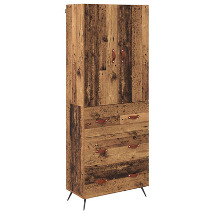 Vysoký Bufet Staré Dřevo 69,5 X 34 X 180 Cm Kompozitní Dřevo
