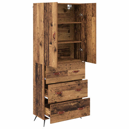 Vysoký Bufet Staré Dřevo 69,5 X 34 X 180 Cm Kompozitní Dřevo