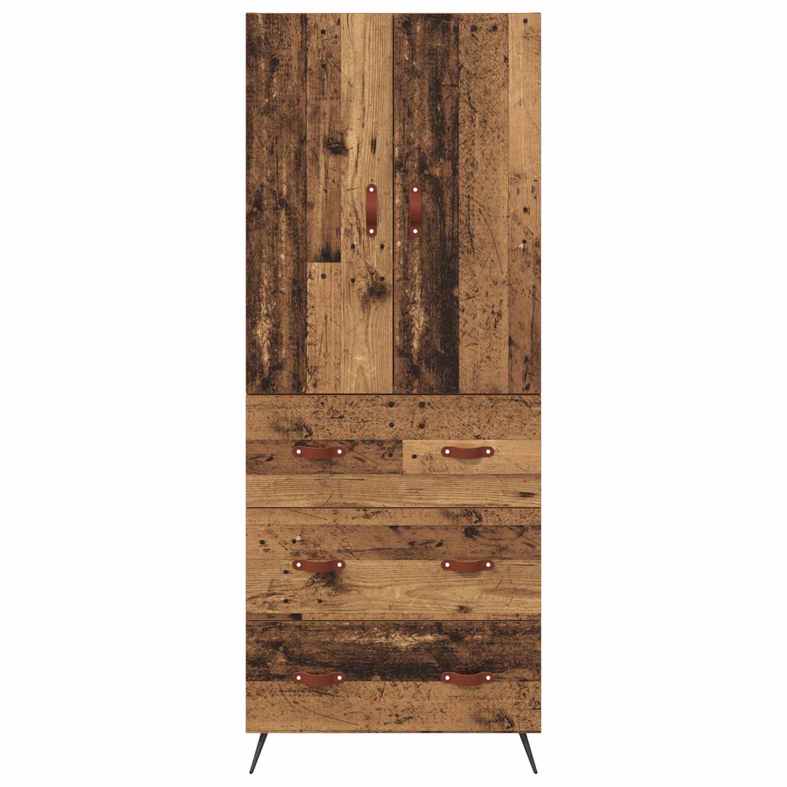 Vysoký Bufet Staré Dřevo 69,5 X 34 X 180 Cm Kompozitní Dřevo