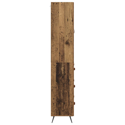 Vysoký Bufet Staré Dřevo 69,5 X 34 X 180 Cm Kompozitní Dřevo