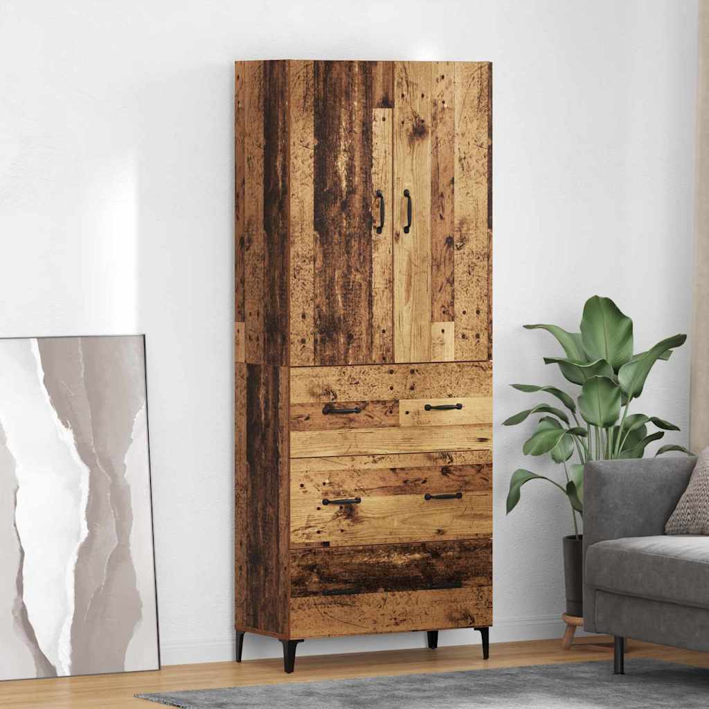 Vysoký Bufet 69,5 X 34 X 180 Cm Kompozitní Dřevo