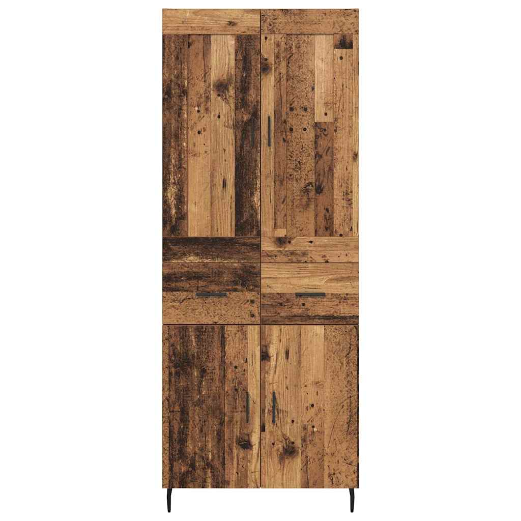 Vysoký Bufet 2 Ks Staré Dřevo 69,5 X 34 X 180 Cm