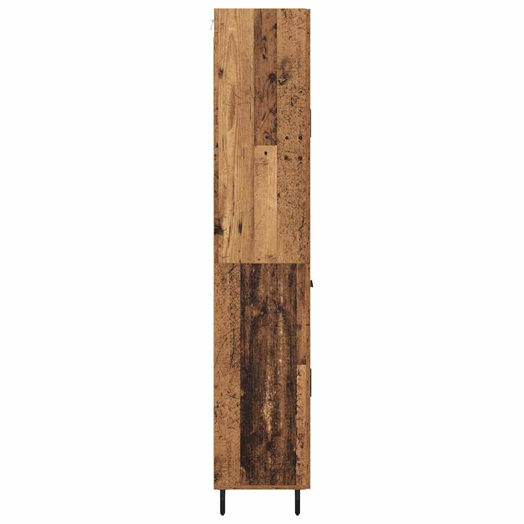 Vysoký Bufet 2 Ks Staré Dřevo 69,5 X 34 X 180 Cm