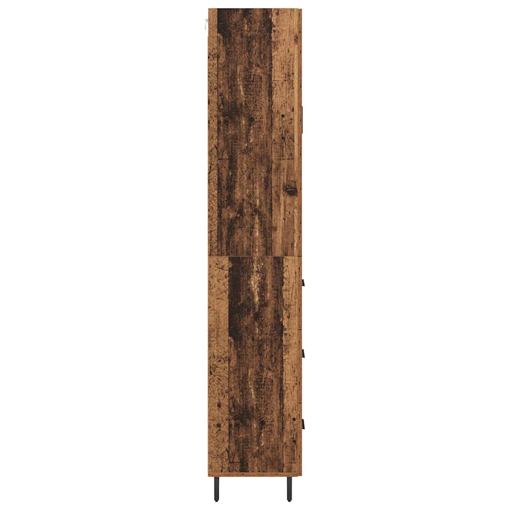 Vysoký Bufet 2 Ks Staré Dřevo 69,5 X 34 X 180 Cm
