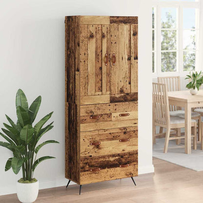 Vysoký Bufet Staré Dřevo 69,5 X 34 X 180 Cm Kompozitní Dřevo