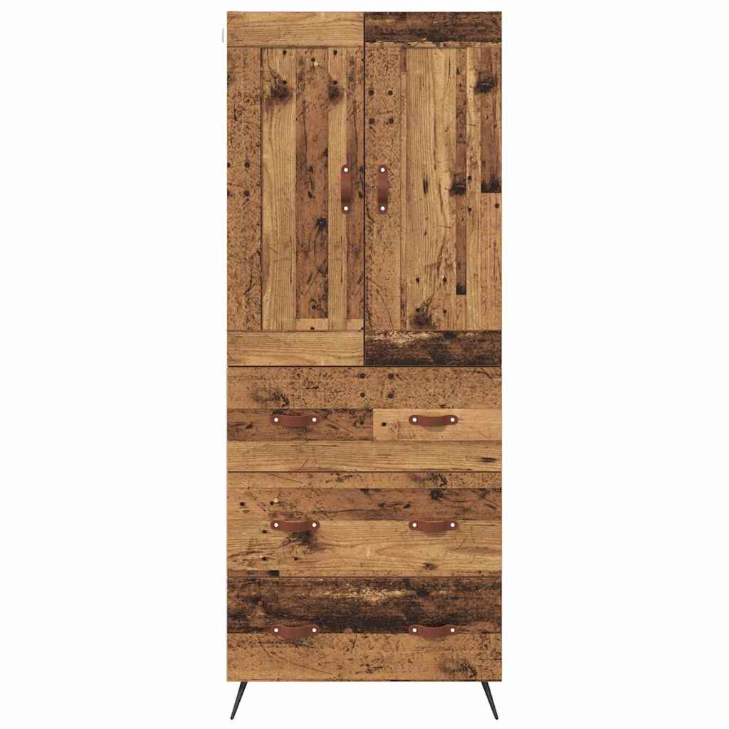 Vysoký Bufet Staré Dřevo 69,5 X 34 X 180 Cm Kompozitní Dřevo