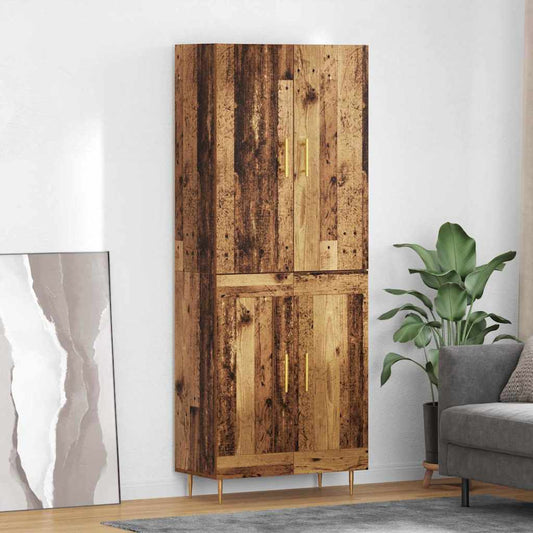 Vysoký Bufet Staré Dřevo 69,5 X 34 X 180 Cm Kompozitní Dřevo