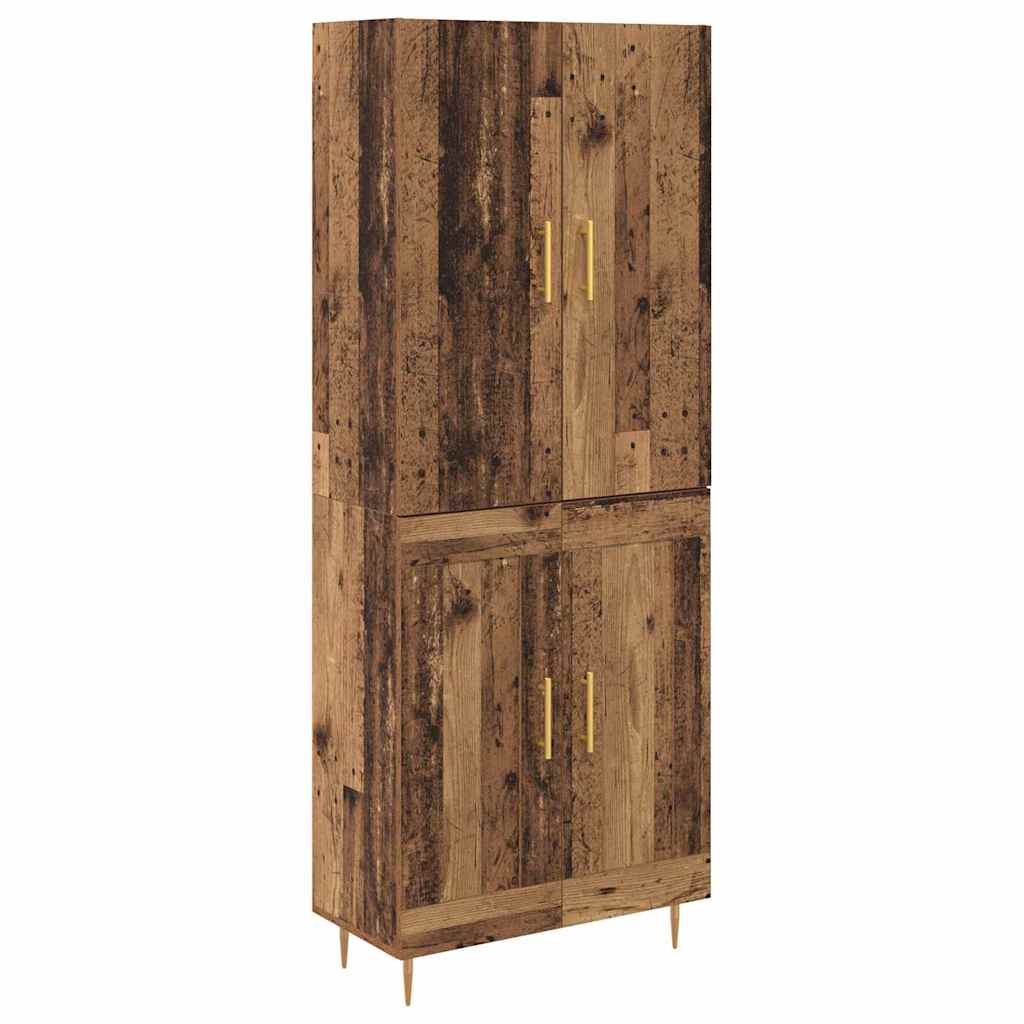 Vysoký Bufet Staré Dřevo 69,5 X 34 X 180 Cm Kompozitní Dřevo