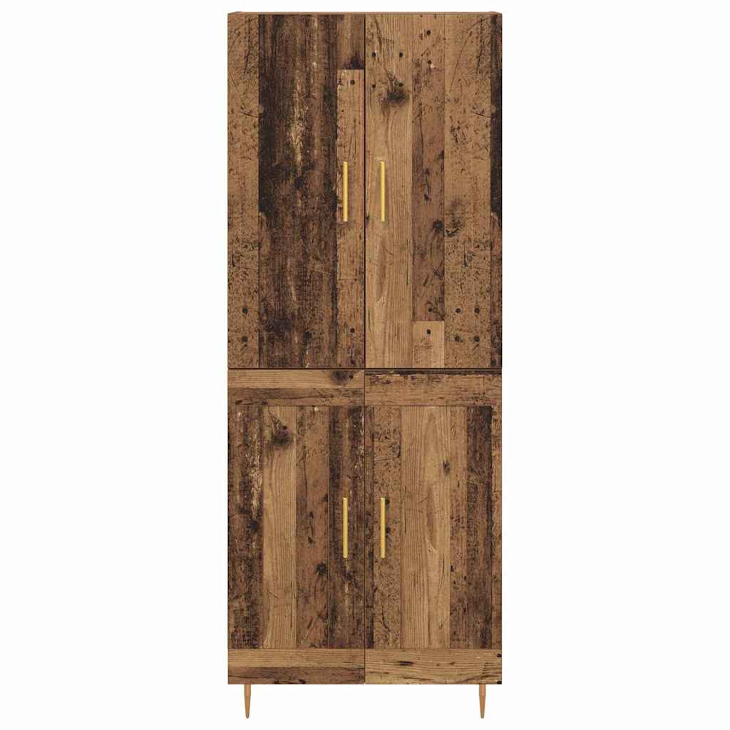 Vysoký Bufet Staré Dřevo 69,5 X 34 X 180 Cm Kompozitní Dřevo