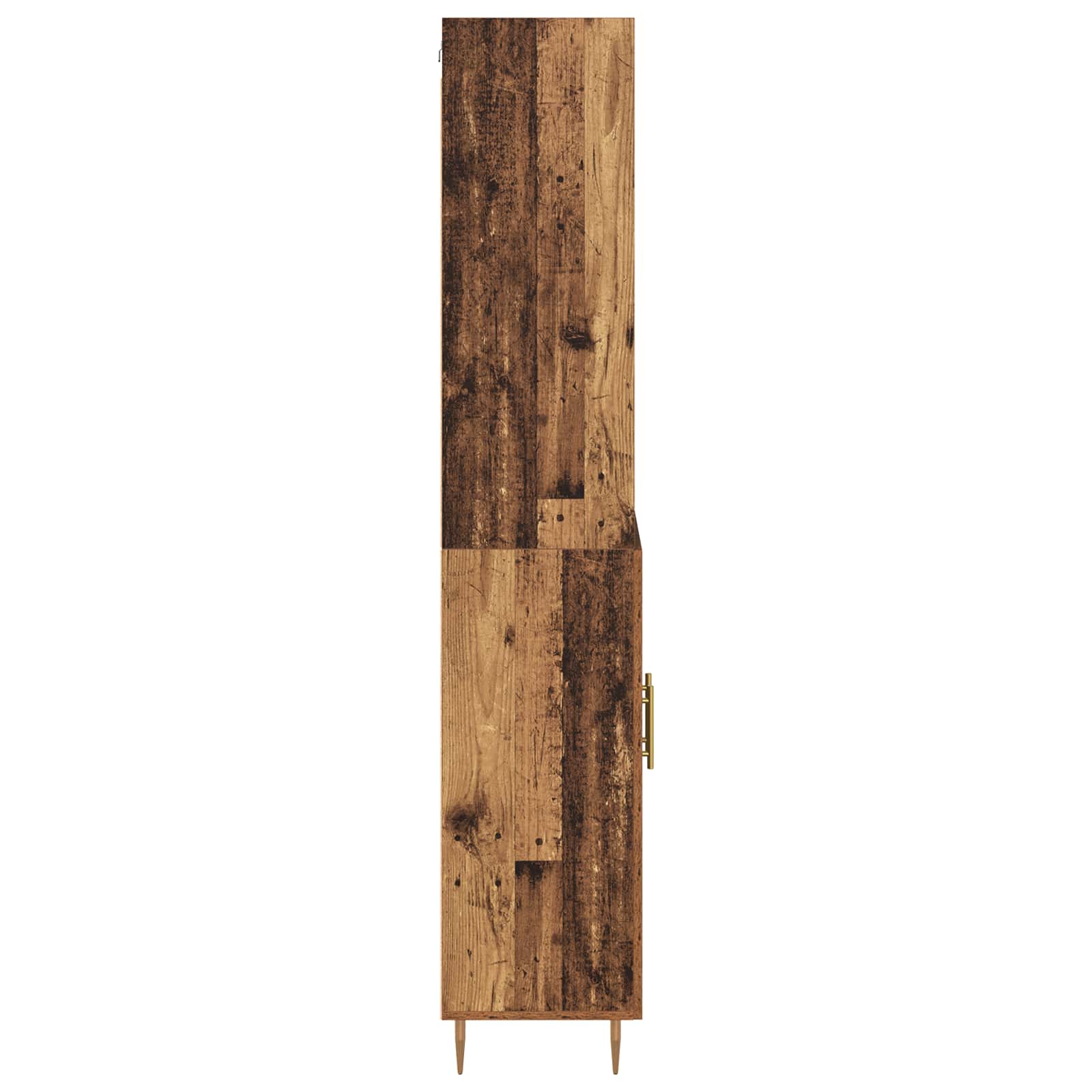 Vysoký Bufet Staré Dřevo 69,5 X 34 X 180 Cm Kompozitní Dřevo