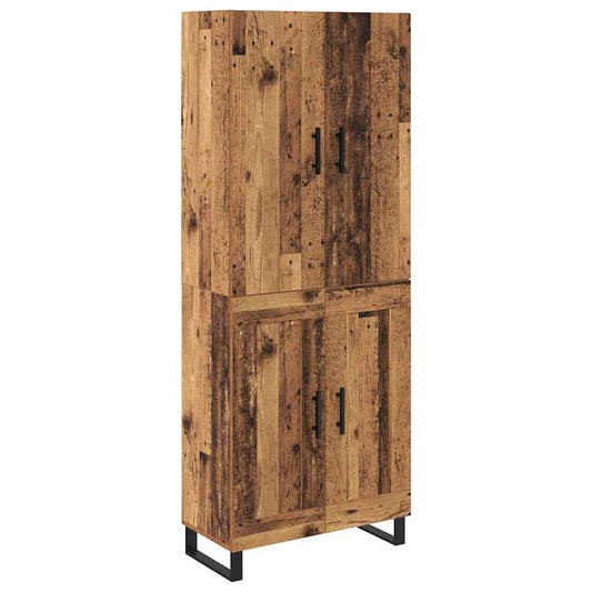 Vysoký Bufet 2 Ks Staré Dřevo 69,5 X 34 X 180 Cm