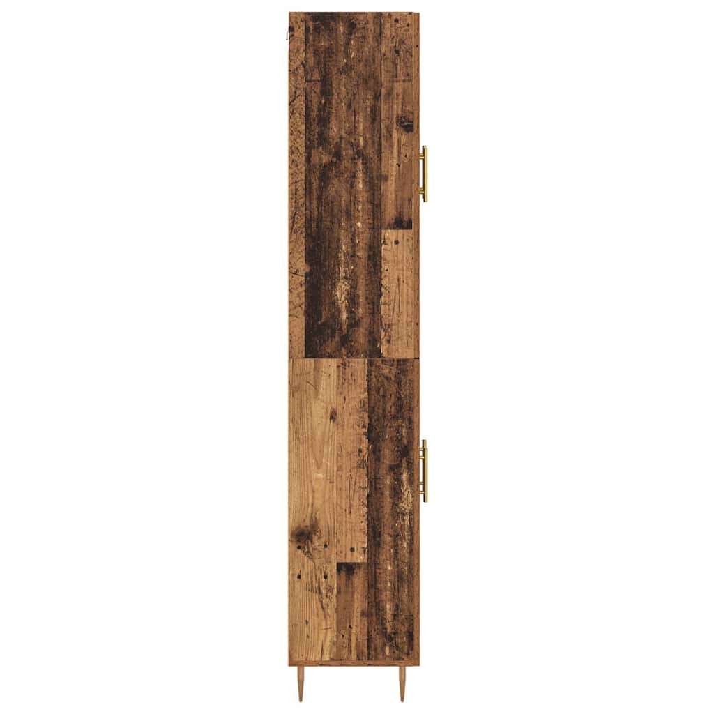 Vysoký Bufet 2 Ks Staré Dřevo 69,5 X 34 X 180 Cm