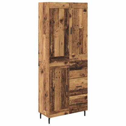 Vysoký Bufet 2 Ks Staré Dřevo 69,5 X 34 X 180 Cm