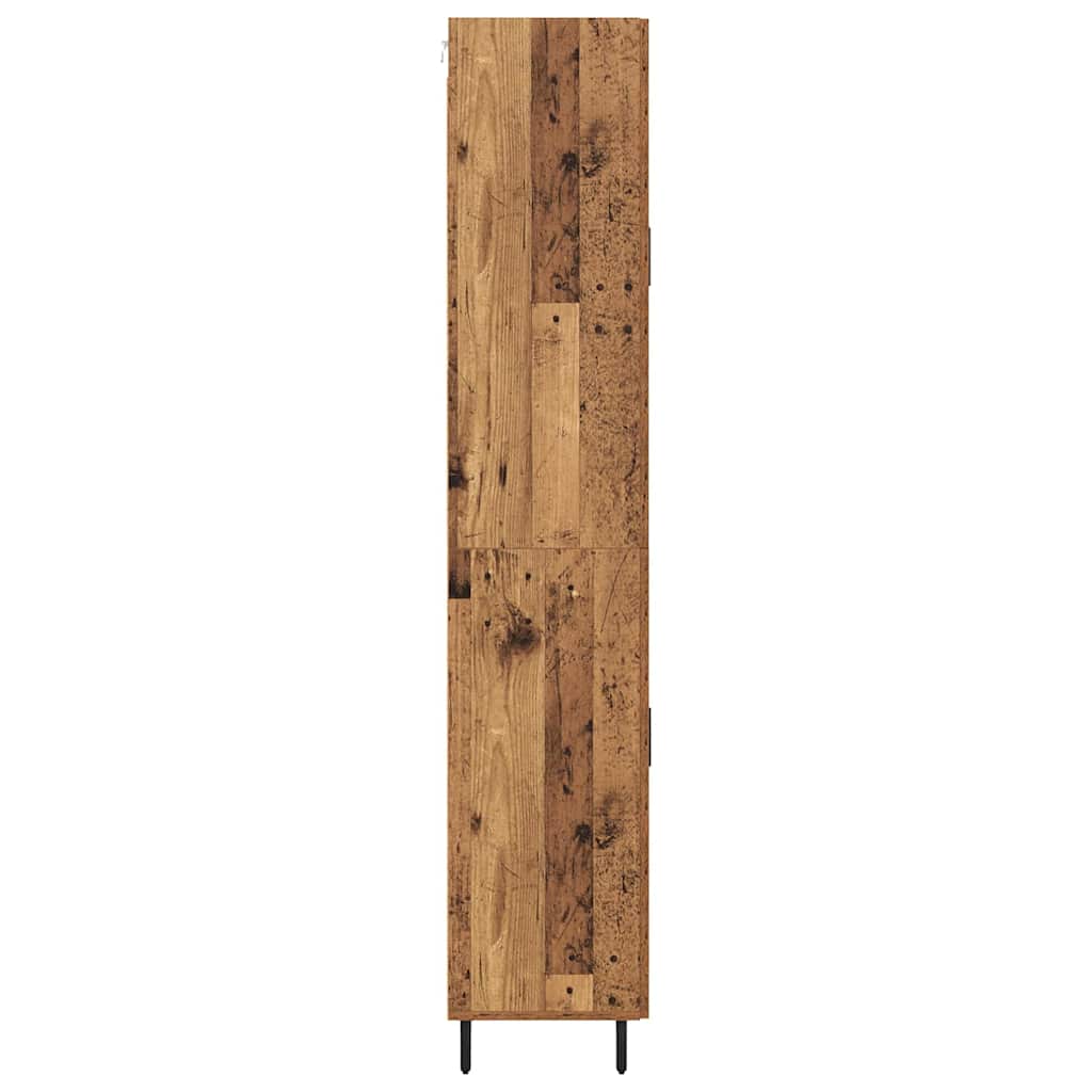 Vysoký Bufet 2 Ks Staré Dřevo 69,5 X 34 X 180 Cm