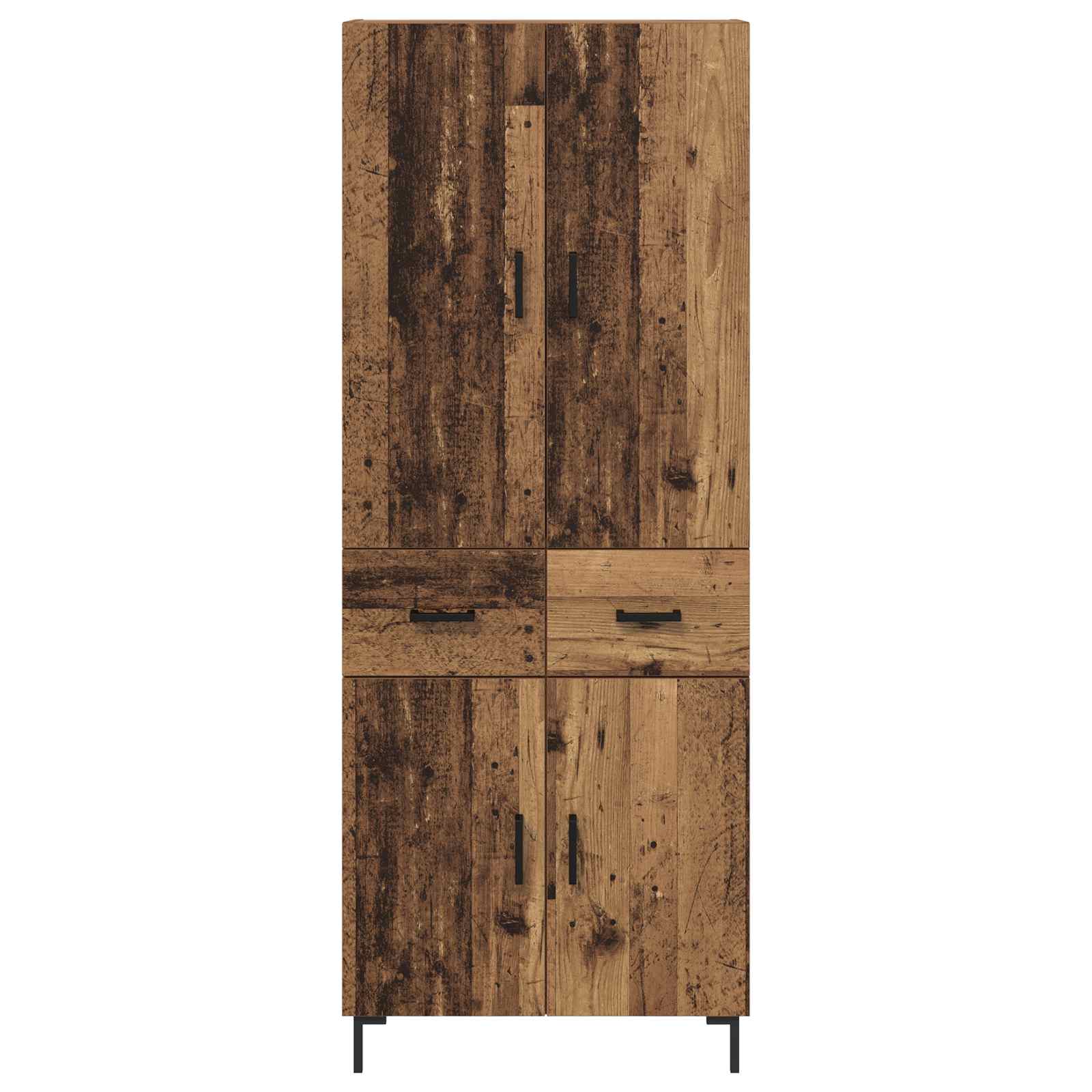 Vysoký Bufet Staré Dřevo 69,5 X 34 X 180 Cm Kompozitní Dřevo