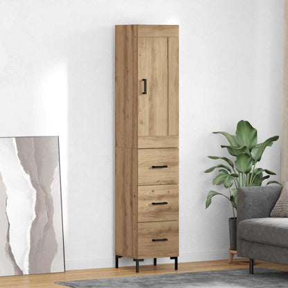 Vysoký Bufet Artisanový Dub 34,5 X 34 X 180 Cm Kompozitní Dřevo