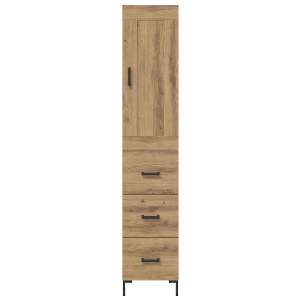 Vysoký Bufet Artisanový Dub 34,5 X 34 X 180 Cm Kompozitní Dřevo