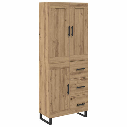 Vysoký Bufet 2 Ks Artisanový Dub 69,5 X 34 X 180 Cm