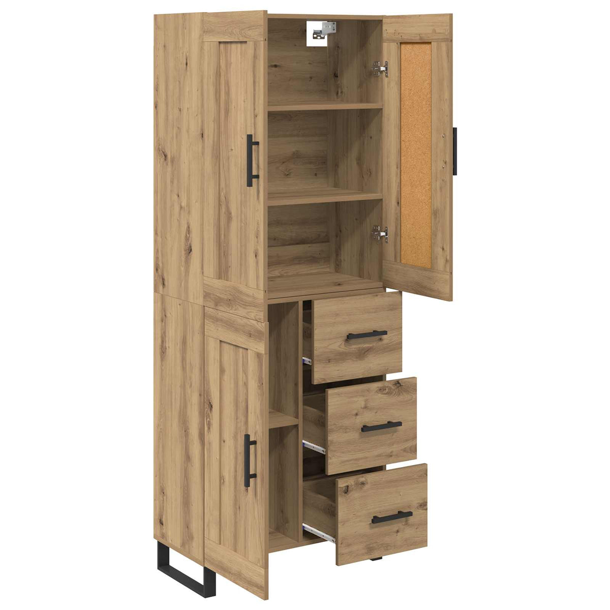 Vysoký Bufet 2 Ks Artisanový Dub 69,5 X 34 X 180 Cm