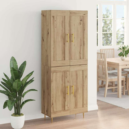 Vysoký Bufet Artisanový Dub 69,5 X 34 X 180 Cm Kompozitní Dřevo