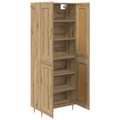 Vysoký Bufet Artisanový Dub 69,5 X 34 X 180 Cm Kompozitní Dřevo