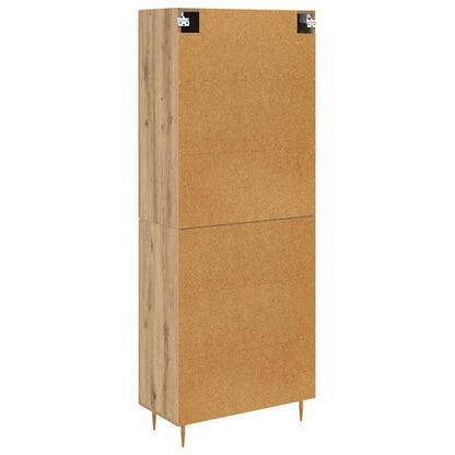 Vysoký Bufet Artisanový Dub 69,5 X 34 X 180 Cm Kompozitní Dřevo