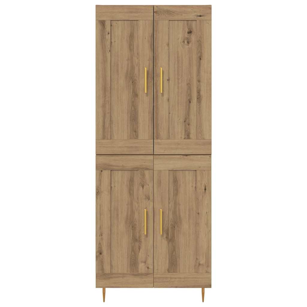 Vysoký Bufet Artisanový Dub 69,5 X 34 X 180 Cm Kompozitní Dřevo