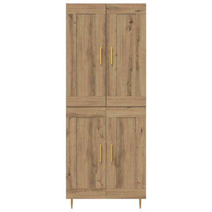 Vysoký Bufet Artisanový Dub 69,5 X 34 X 180 Cm Kompozitní Dřevo