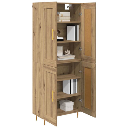 Vysoký Bufet Artisanový Dub 69,5 X 34 X 180 Cm Kompozitní Dřevo