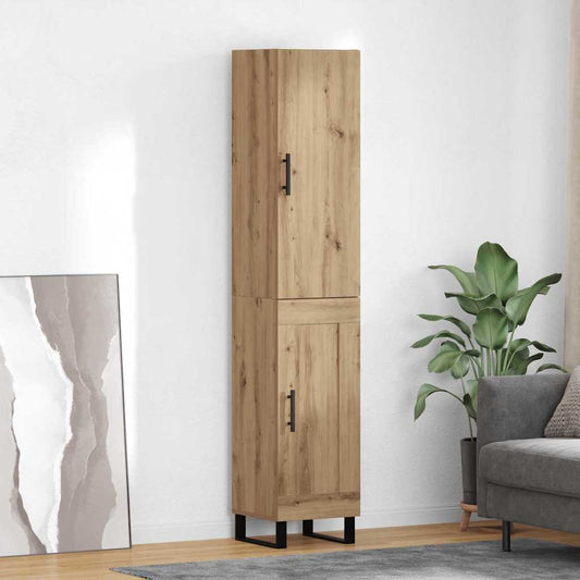 Vysoký Bufet Artisanový Dub 34,5 X 34 X 180 Cm Kompozitní Dřevo