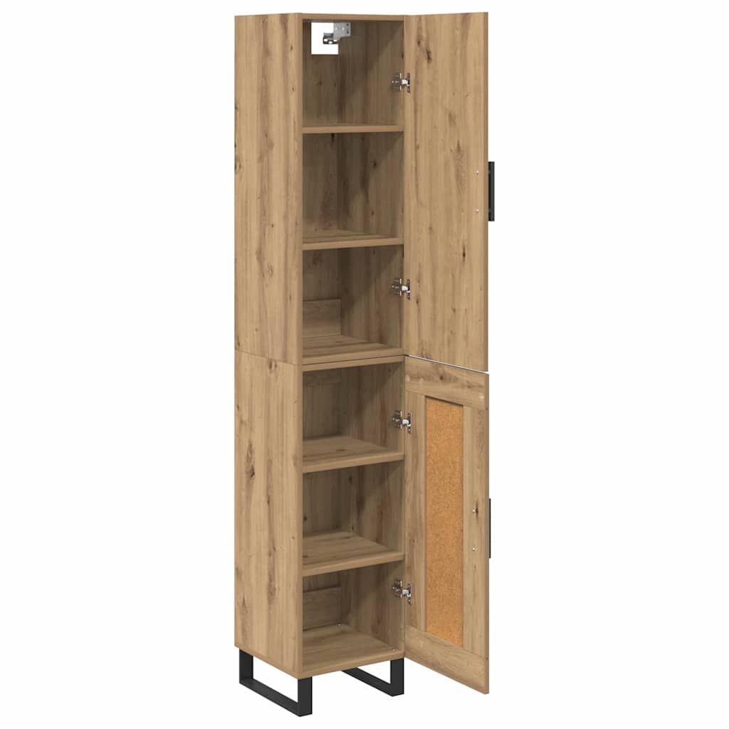 Vysoký Bufet Artisanový Dub 34,5 X 34 X 180 Cm Kompozitní Dřevo
