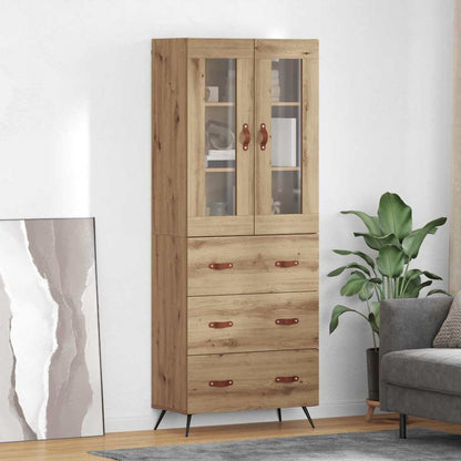 Vysoká Skříň S Policí 2 Ks Artisanový Dub 69,5 X 34 X 180 Cm