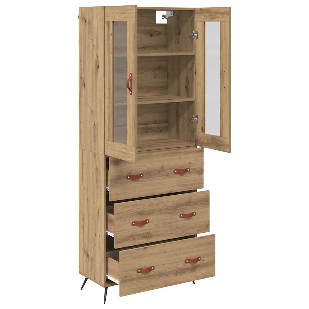 Vysoká Skříň S Policí 2 Ks Artisanový Dub 69,5 X 34 X 180 Cm