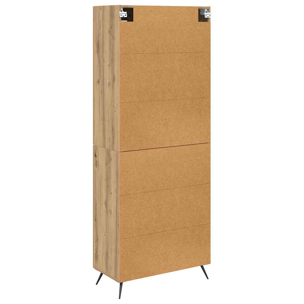 Vysoká Skříň S Policí 2 Ks Artisanový Dub 69,5 X 34 X 180 Cm