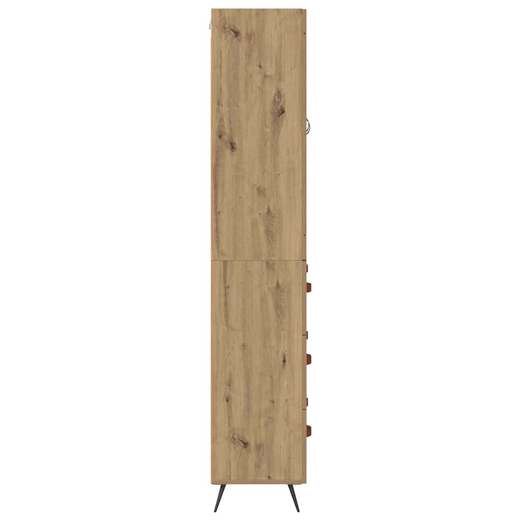 Vysoká Skříň S Policí 2 Ks Artisanový Dub 69,5 X 34 X 180 Cm