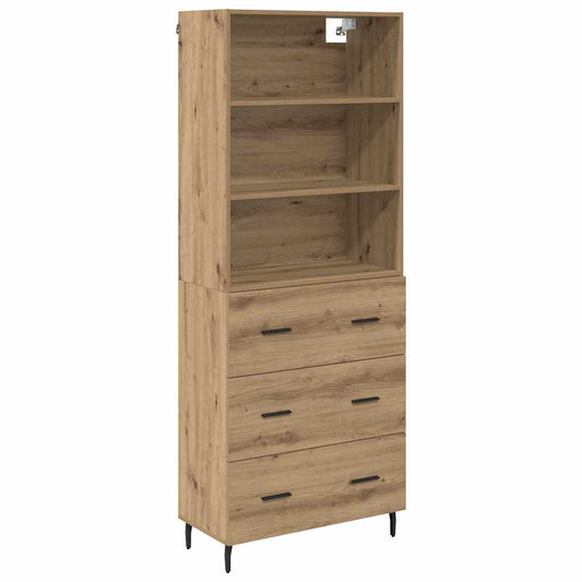 Vysoký Bufet 2 Ks Artisanový Dub 69,5 X 32,5 X 180 Cm