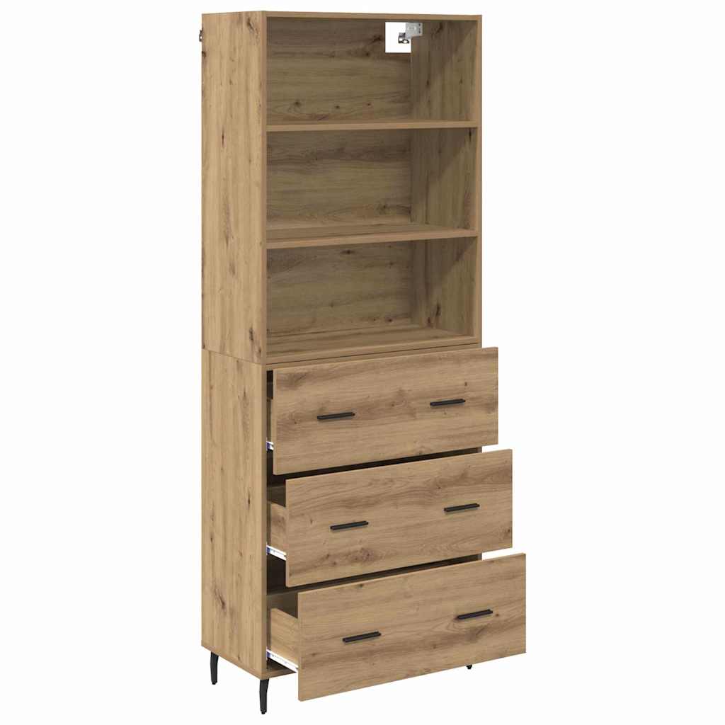 Vysoký Bufet 2 Ks Artisanový Dub 69,5 X 32,5 X 180 Cm