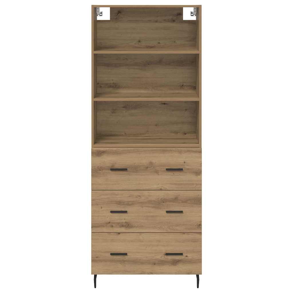 Vysoký Bufet 2 Ks Artisanový Dub 69,5 X 32,5 X 180 Cm