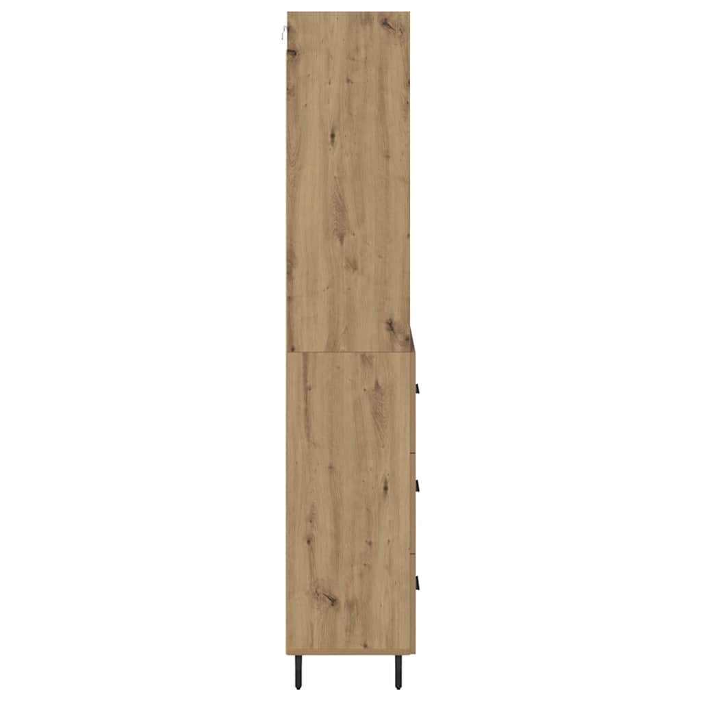 Vysoký Bufet 2 Ks Artisanový Dub 69,5 X 32,5 X 180 Cm