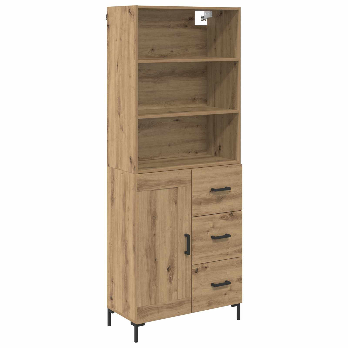 Vysoký Bufet Artisanový Dub 69,5 X 34 X 180 Cm Kompozitní Dřevo