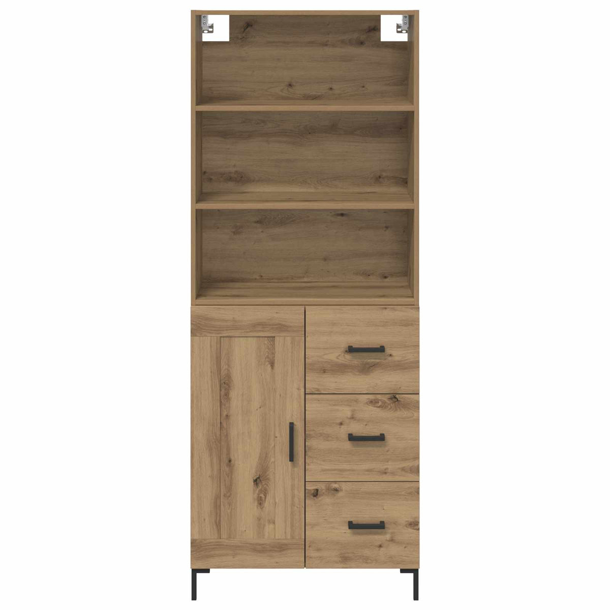 Vysoký Bufet Artisanový Dub 69,5 X 34 X 180 Cm Kompozitní Dřevo