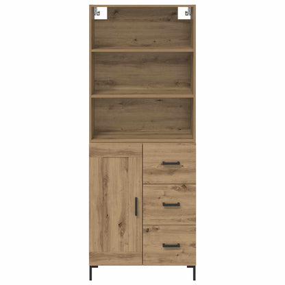 Vysoký Bufet Artisanový Dub 69,5 X 34 X 180 Cm Kompozitní Dřevo