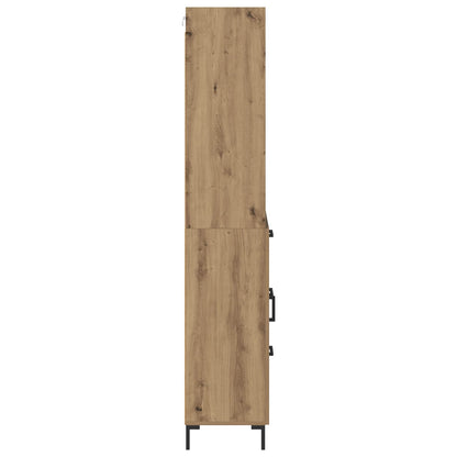 Vysoký Bufet Artisanový Dub 69,5 X 34 X 180 Cm Kompozitní Dřevo