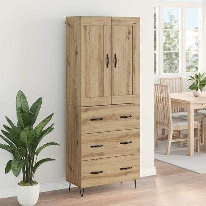 Vysoký Bufet Artisanový Dub 69,5 X 34 X 180 Cm Kompozitní Dřevo