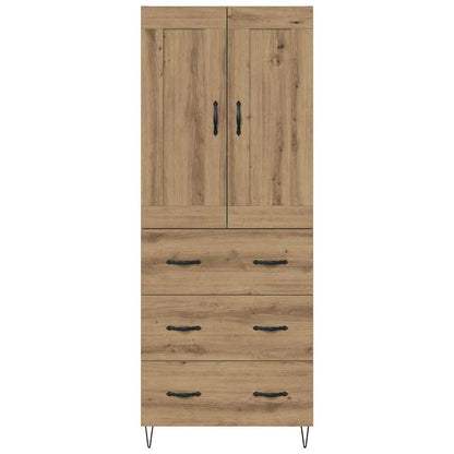 Vysoký Bufet Artisanový Dub 69,5 X 34 X 180 Cm Kompozitní Dřevo