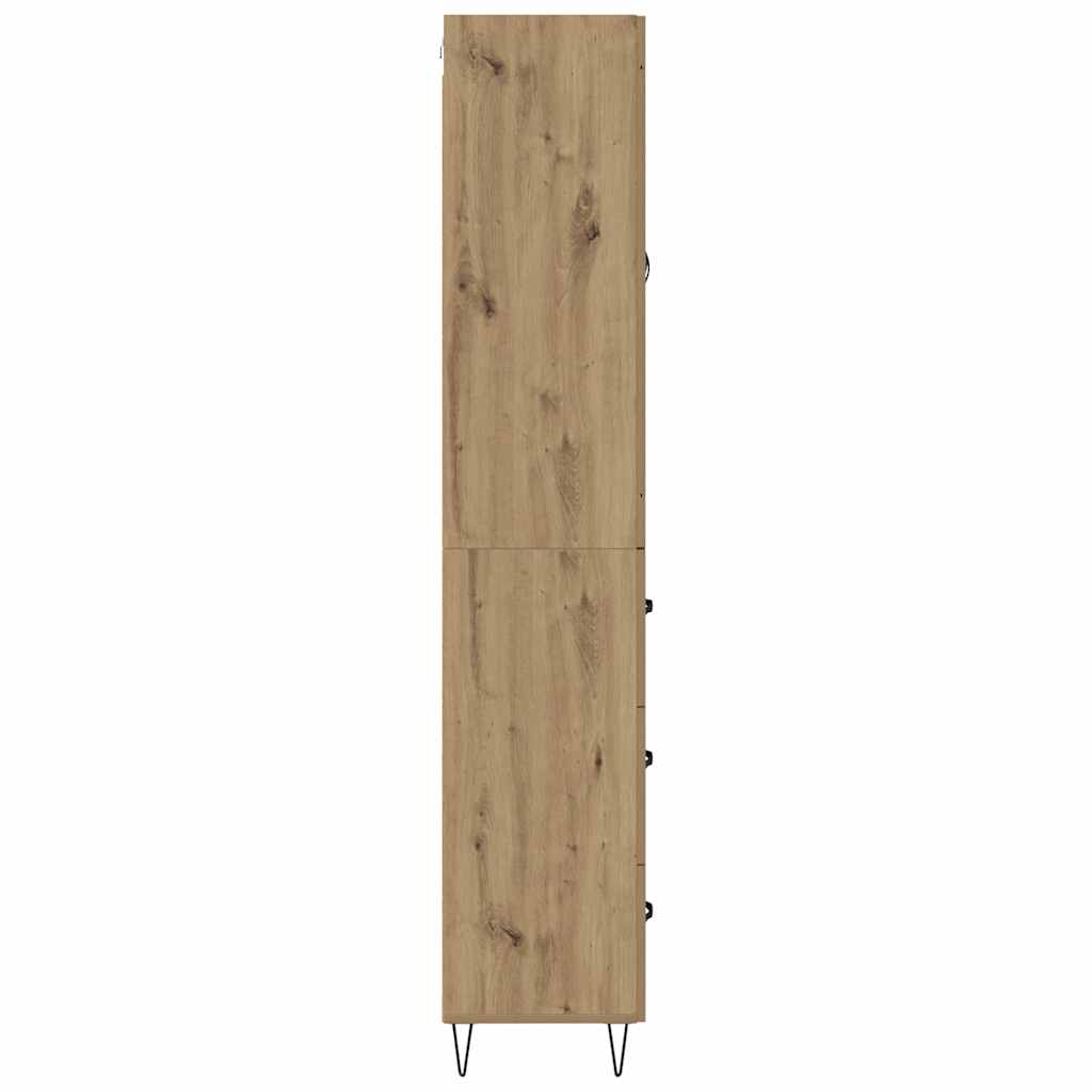 Vysoký Bufet Artisanový Dub 69,5 X 34 X 180 Cm Kompozitní Dřevo