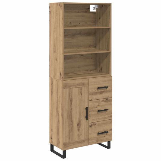 Vysoký Bufet 2 Ks Artisanový Dub 69,5 X 34 X 180 Cm